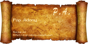 Pop Adony névjegykártya